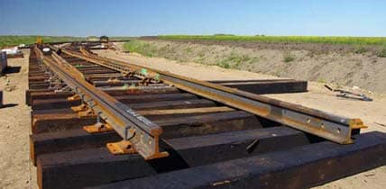 Photo of new railroad track construction